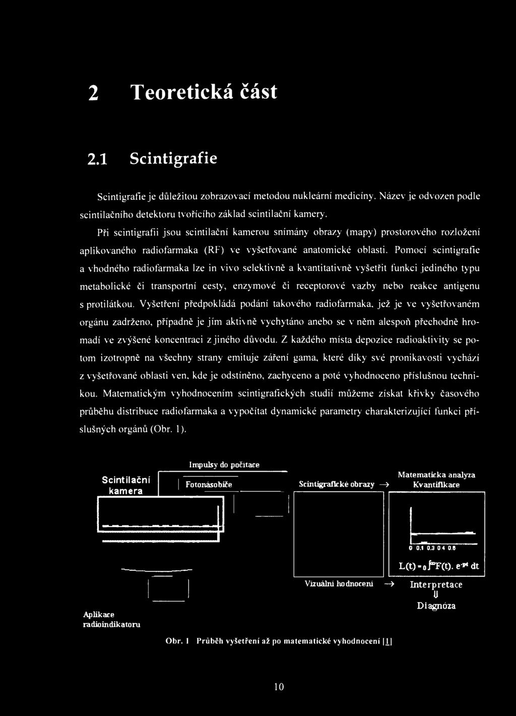 2 Teoretická část 2.1 Scintigrafie Scintigrafie je důležitou zobrazovací metodou nukleární medicíny. Název je odvozen podle scintilačního detektoru tvořícího základ scintilační kamery.