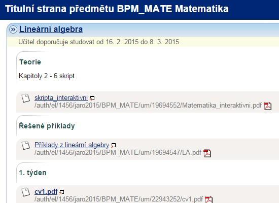 Matematika RNDr Luboš Bauer, CSc E-learning je v předmětu zastoupen interaktivní osnovou,studijními materiály, interaktivní učebnicí, nahrávkami přednášek, interaktivními řešenými úlohami,