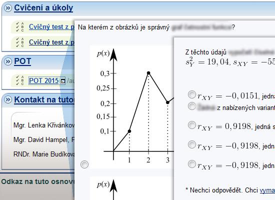 informace o průběhu kurzu, nárocích na jeho ukončení, odkazy na studijní materiály a odpovědníky Přehlednost a rychlá