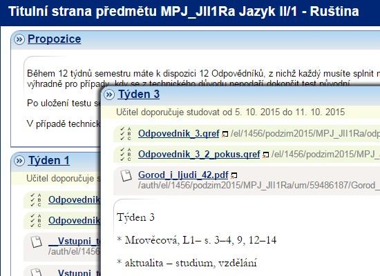 (ke gramatice, četbě, slovní zásobě apod) také audio soubory k poslechu S poslechy se pracuje v prezenční hodině, nicméně studenti mají