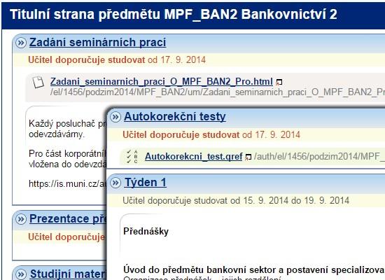 seminárních prací, odkazuje na studijní materiály a autokorekční test Součástí kurzu je vypracování seminární práce Seminární práce jsou po dokončení vloženy do odevzdávárny, kde