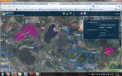 Interaktivní mapu chráněných území na v okolí města Mostu naleznete na