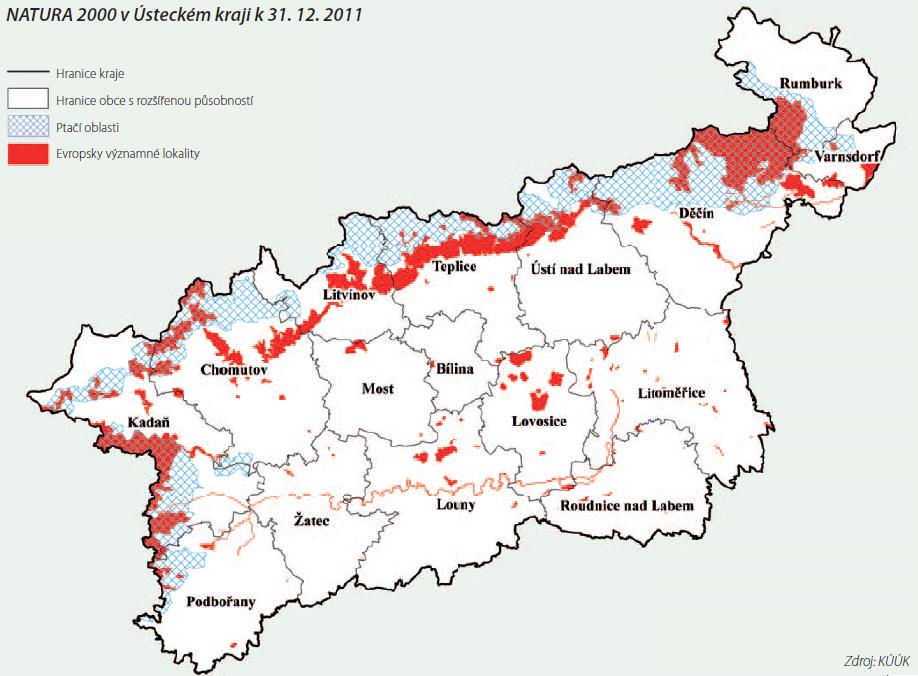 celém Ústeckém kraji jsou uvedena na obrázkách níže. Obrázek č.