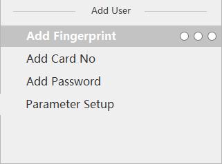 Přidání uživatele (model ASI1212A) Na základní obrazovce stiskněte nebo, vyberte položku uživatele user, potom vyberte přidat uživatele add user, potvrďte OK.