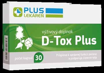 BYLINNÉ EXTRAKTY D-Tox Plus 30 cps Obsahuje extrakty rastlinného pôvodu.