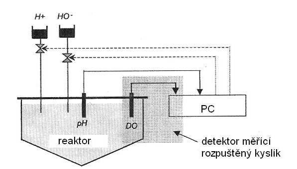 UTB ve Zlíně, Fakulta technologická 25 Respirometr může sloužit pro měření koncentrace amoniaku (amonných iontů) ve vzorku kalu sledováním produkce vodíkových iontů mikroorganismy, které redukují