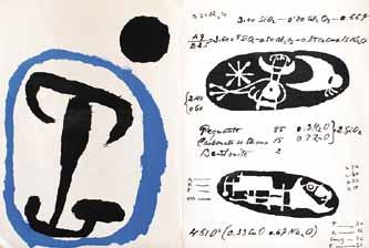 přeložený, lehce pokrčený papír LITERATURA: soupis Cramer: Joan Miró Lithographe, Maeght Éditeur, Paris,