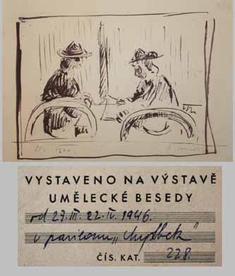 Souček, na rubu štítek z výstavy Umělecké besedy z roku 1946 5 000 Kč ( 200) 40.