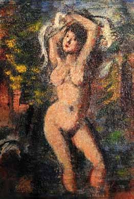 Bohumil Ullrych (1893 1948) Noční koupel olej, plátno, 25,9 x 17,4 cm, sign. PD B.