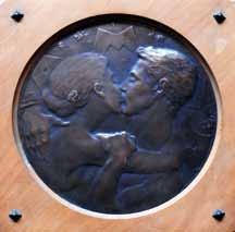 235. Henri Huguenin-Dezot (1879 1920) Dvojice tlačený bronzový plech, p. 29 cm, značeno H.