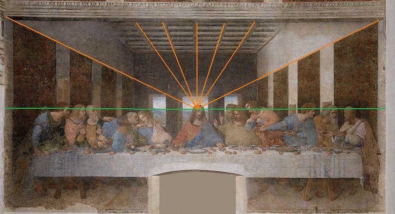 Zabírá celou jednu stěnu mnišské jídelny v klášteře Santa Marie delle Grazie v Miláně. I na ní je patrná Leonardova znalost perspektivy.