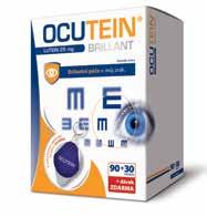 OCUTEIN BRILLANT Lutein 25 mg 90 + 30 tobolek 762 Kč 669 Kč extra velké množství luteinu 25 mg přispívá k udržení kvalitního zraku, vyživuje