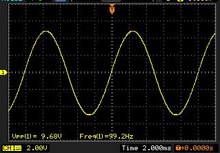27: Výstupní signál f out = 100 Hz před zpracováním