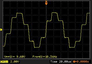 Obr.30: Výstupní signál f out = 10 khz 