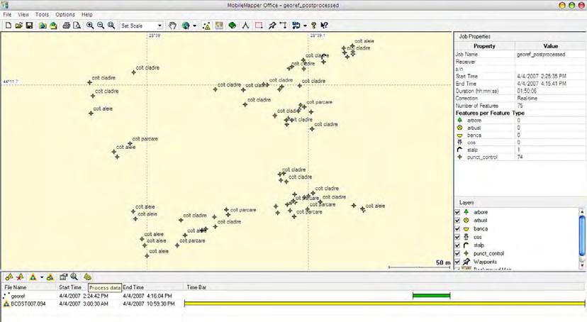 - Transferul datelor de pe GPS în programul specializat MobileMapper Office 3.