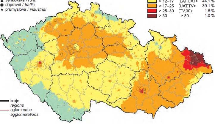 Obrázek 25 - Průběh imisních koncentrací PM 2,5 v průběhu roku 2011 v MSK Imisní koncentrace PM 2,5 v průběhu roku 2011 měřená koncentrace PM 2,5 100 90 80 70 60 50 40 30 20 10 0 1 2 3 4 5 6 7