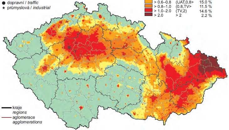 Tabulka 39 - Hodnoty maximálních naměřených koncentrací benzo(a)pyrenu v MSK Kód MP Lokalita Maximální naměřená