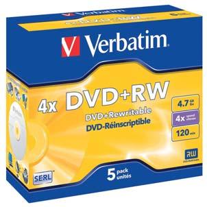 / 32 GB 463, DVD / R Verbatim zapisovatelné DVD, kapacita 4,7 GB (120 minut), 