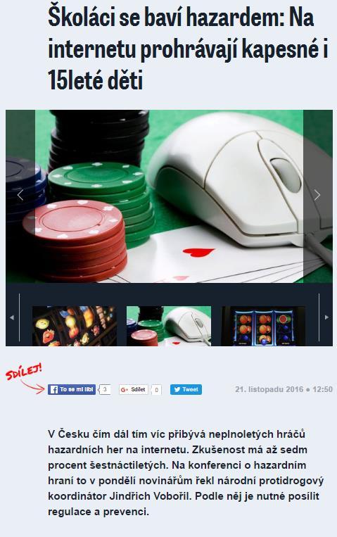 2016 Radio Prague Online gambling spreading like wildfire among Czech