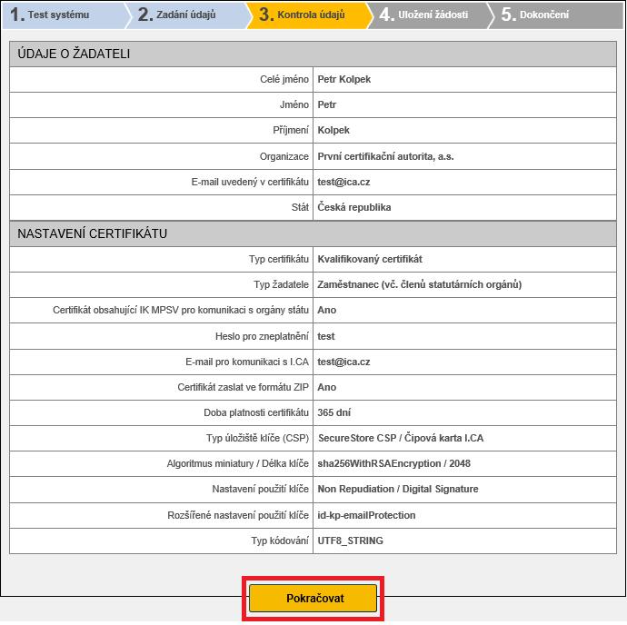 Obr. 32 3. Kontrola údajů online generátor Obr.