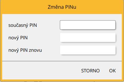 Volbou Změnit PIN uživatel provede změnu PINu ke kartě. Do dialogového okna pro změnu PINu uživatel zadá stávající PIN a 2x PIN nový. Změna PINu Obr.