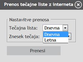 Na gumbu»nastavitve Parametri«so dodane možnosti»vnos valute v knjigi prejete pošte«,»vnos tečaja in zneska tečaja«in»prikaz zneska v domači valuti«, ki na vnosni maski dokumentov»knjige prejete