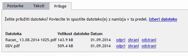 WebiPost* : Kadar je za nazivom WebiPost zvezdica (*), pomeni, da pošiljanje ni bilo uspešno. Razlog je lahko v nedelovanju komunikacijskega kanala oz. v drugih vsebinski in tehničnih razlogih.