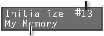 Jestliže se rozhodnete zrušit operaci, stiskněte EXIT. Otočením knobu [MEMORY/VALUE] zvolte cílovou frázi pro uložení do paměti. Tento postup není nutný, pokud může číslo paměti frází zůstat stejné.