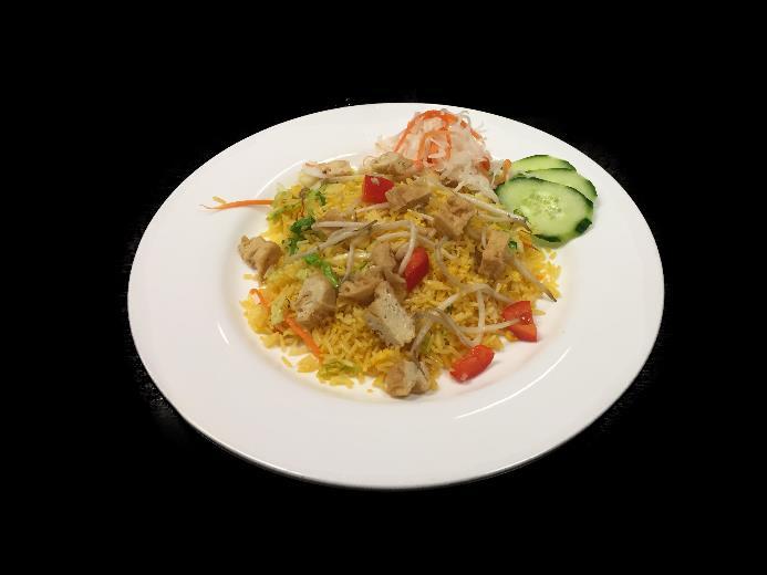 Vegetariánské -vegetarian (ceny včetně příloh) 146- TOFU NAM BO : vietnamská specialita s restovaným tofu, 109,- rýžové jemné nudle, salát, sójové klíčky, arašídy, rybí omáčka.