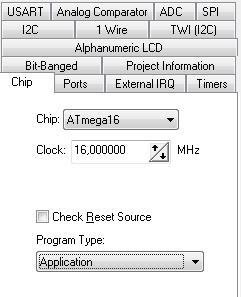 Na desce AVR Testoboard 2.0 je procesor ATmega 16 taktovaný na frekvenci 16Mhz (obr. 1.5).
