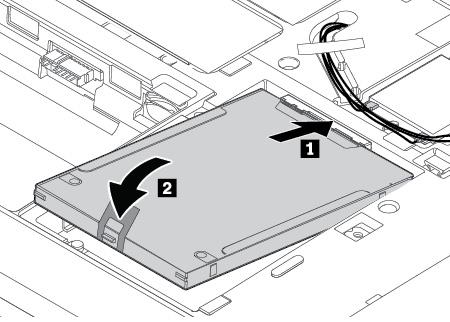 9. Znovu upevněte spodní kryt. 10. Vložte zpět výměnnou baterii. 11. Počítač otočte. Připojte k notebooku napájecí adaptér a všechny kabely.