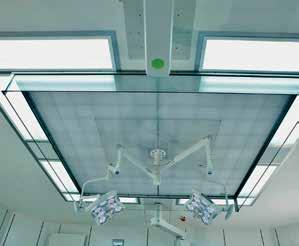 Možnost dodání včetně základního podsvětlení stropu. Dle požadavku možnost dodávky včetně vzduchotěsných uzavíracích klapek, které umožňují uzavření přívodu vzduchu v případě potřeby.