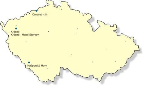 Těžba v ČR: Cínovec, (do roku 1990), Krásno (do roku 1991), Malý Bor (v roce 1988), Nekvasovy Chlumy (v roce 1991), Rotava (do roku 1945), (Graf č. 4 Využití Wolframu) [8].