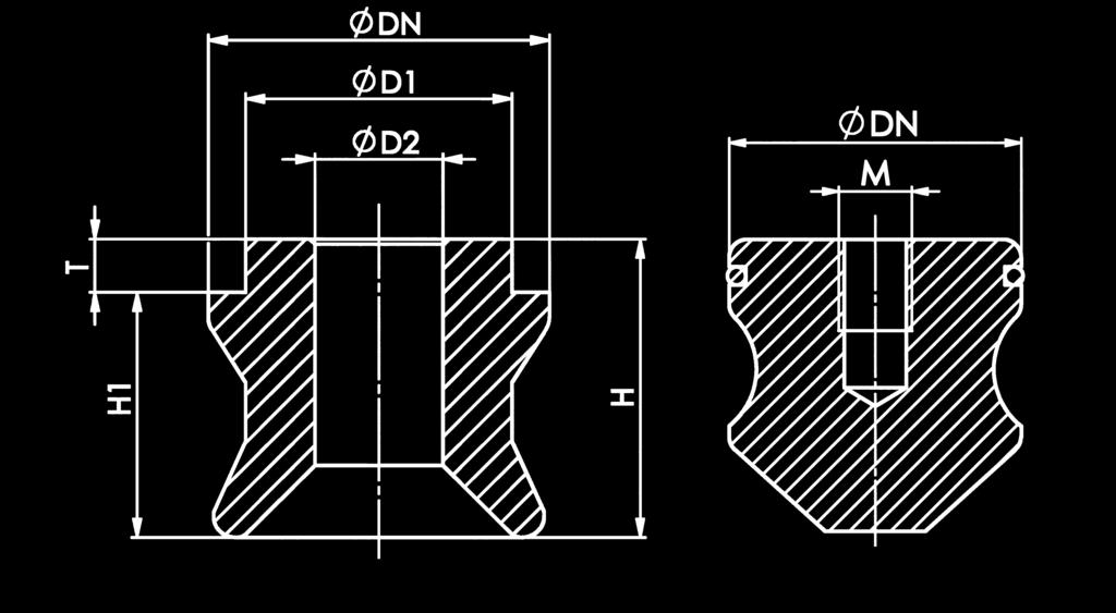 Upínací čep a šrouby zachycovacích čepů Upínací čep kalený, pro hydraulické upínací moduly Typ N 1 2 H H1 M T Maznice nulového bodu K10.