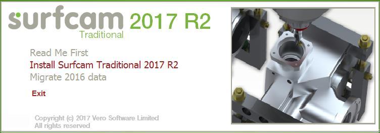 Obecné/Systém Instalační proces >> SURFCAM Traditional 2017 R2 využívá nový instalátor Vero, který instaluje více komponentů během jednoho instalačního procesu.