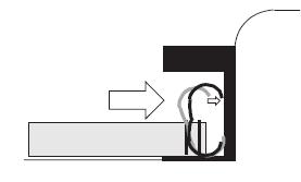 ) Binding element must stand vertically at the back of the closing bar with opening of the binding element to the back. Put binding element under the closing bar.
