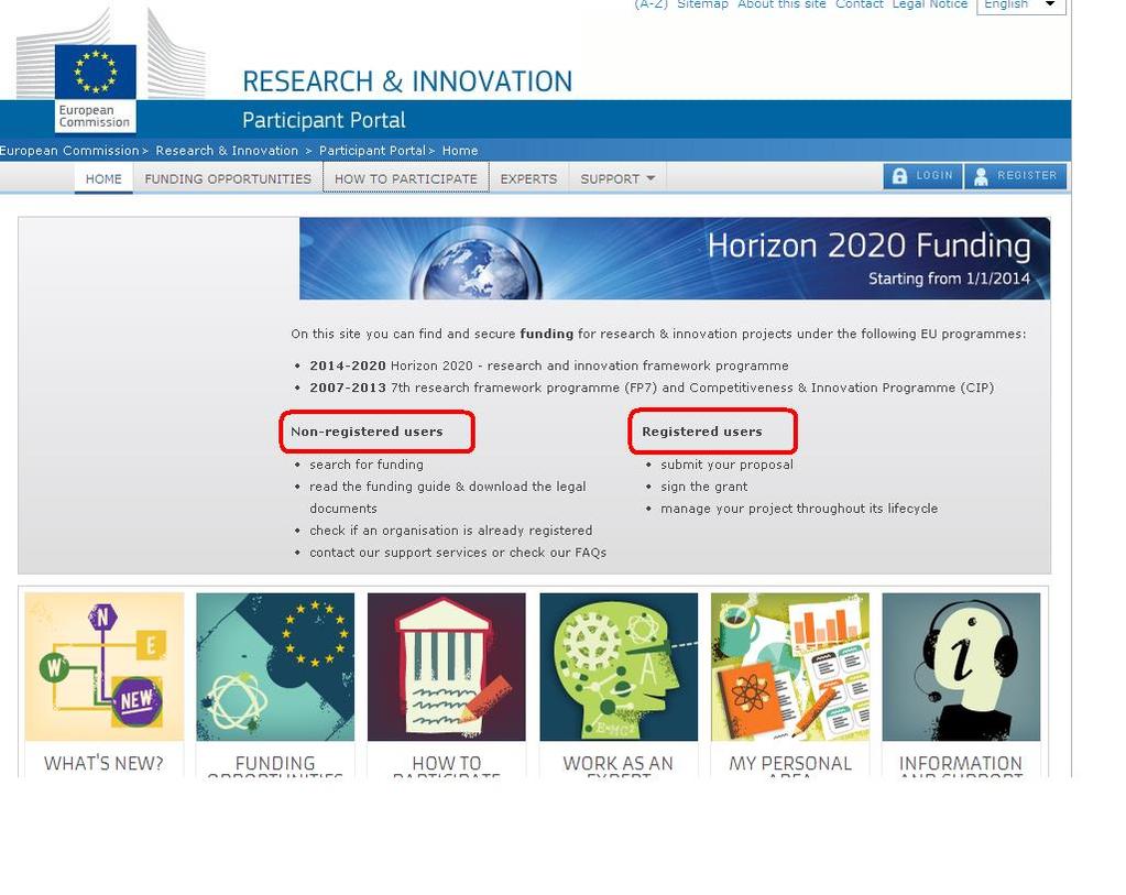 Participant Portal http://ec.europa.