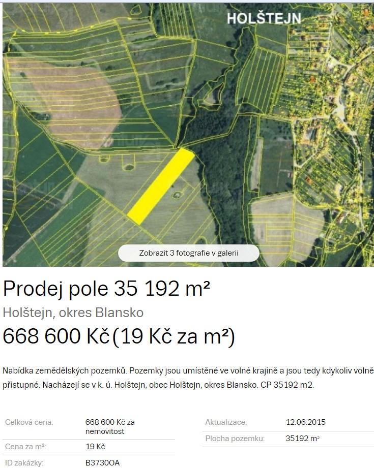 nabídkou odhaduji porovnávací hodnotu oceňovaných pozemků, s přihlédnutím k jejich výměře, na: 16,00 Kč/m 2 požadována je cena 16,00 Kč/m 2 za pozemky v okolí Lomnice.