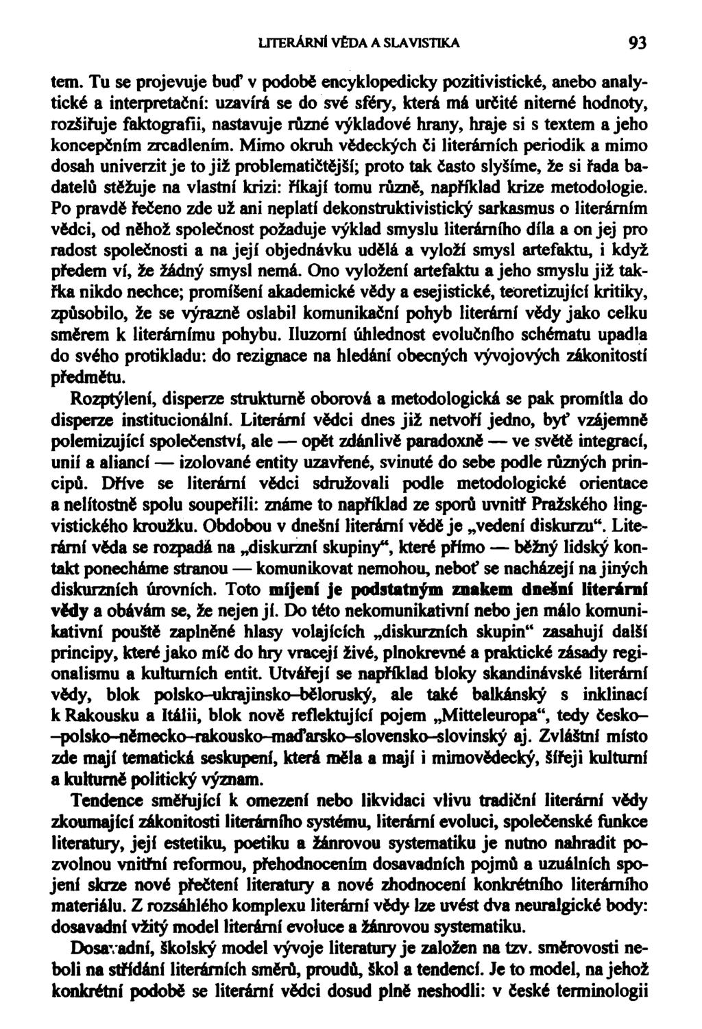 LITERÁRNÍ VÉDA A SLAV1STIKA 93 tem.