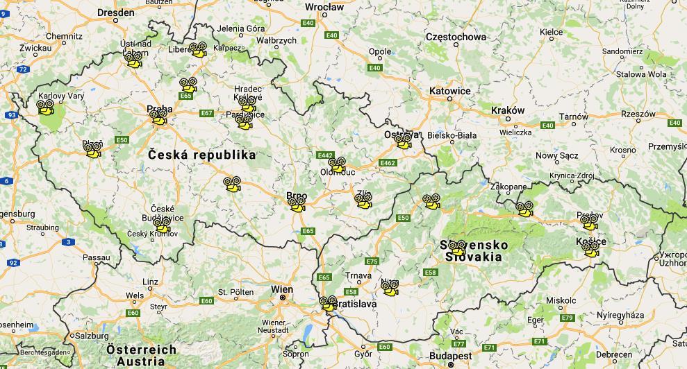 Obr. 12: IX. FFP 1958 Zatímco v letech 1948 1952 byl nárůst počtu pořádajících míst poměrně strmý, v dalších letech přibývala města již pomalejším tempem. Zatímco IX.