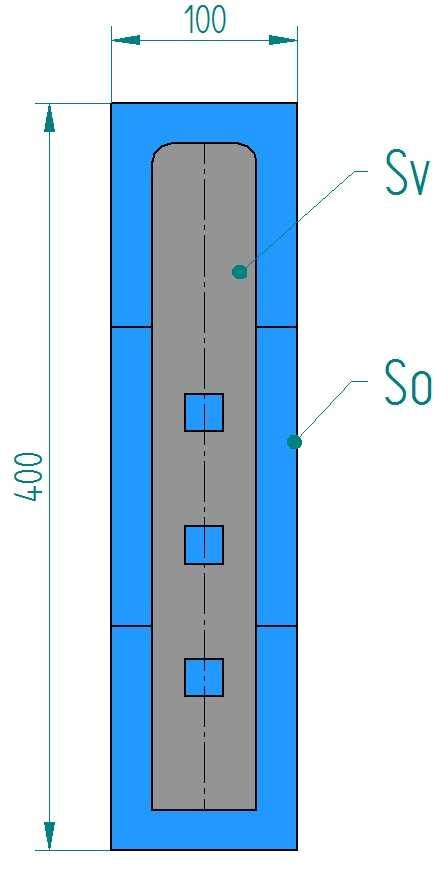 4.2 Využití materiálu Velikost plochy výstřižku S v je provedena pomocí programu Solid Edge ST2 Využití materiálu se vypočte dle vztahu 3.