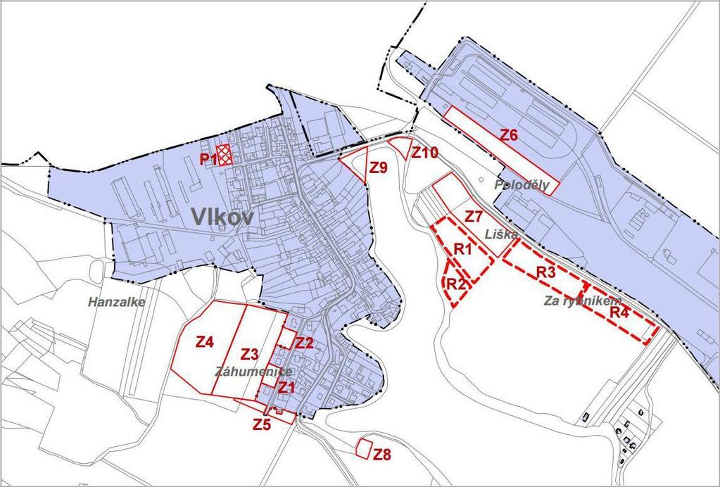 2. ZPRÁVA O UPLATŇOVÁNÍ ÚZEMNÍHO PLÁNU VLKOV a) Vyhodnocení uplatňování Územního plánu Vlkov včetně vyhodnocení změn podmínek, na základě kterých byl územní plán vydán ( 5 odst.