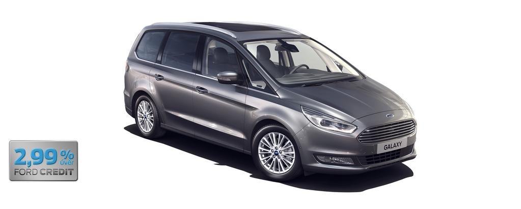 FORD GALAXY I CENÍK Výbava Motor Palivo Výkon Převodovka Cena vč. DPH 1.5 EcoBoost benzín 118 kw / 160 k 6st. manuální 757 990 Trend Titanium 2.0 TDCi nafta 88 kw / 120 k 6st. manuální 811 990 2.