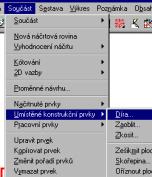 Pracovní osu najdeme ve menu pracovní prvky a ukážeme na válcovou část hřídele.