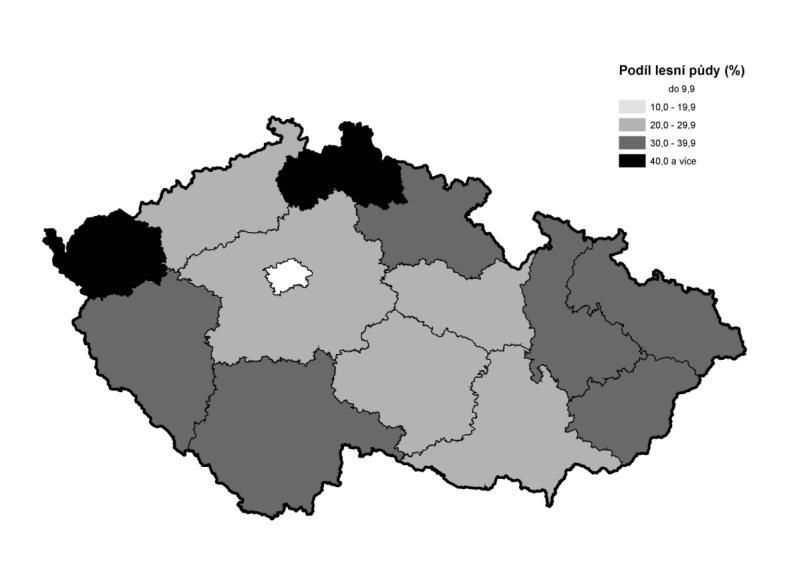 porostů tvoří lesy hospodářské, více než 1% lesy ochranné a 17% celkové výměry lesy zvláštního určení.