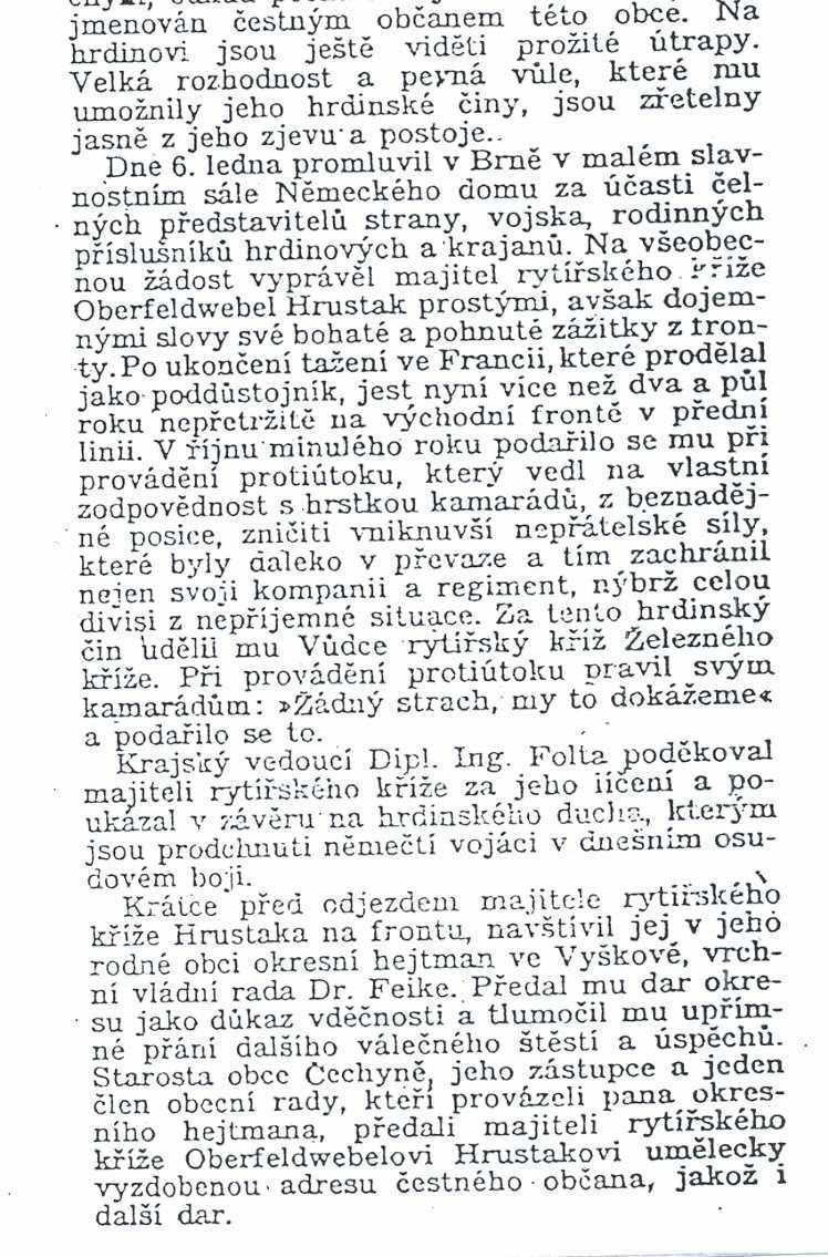 Hrustakovi a jeho návštěvě v Brně.
