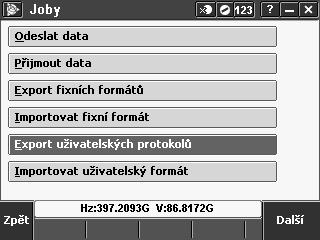 Odchylky jsou součástí vytyčovacího protokolu IMPORT/EXPORT