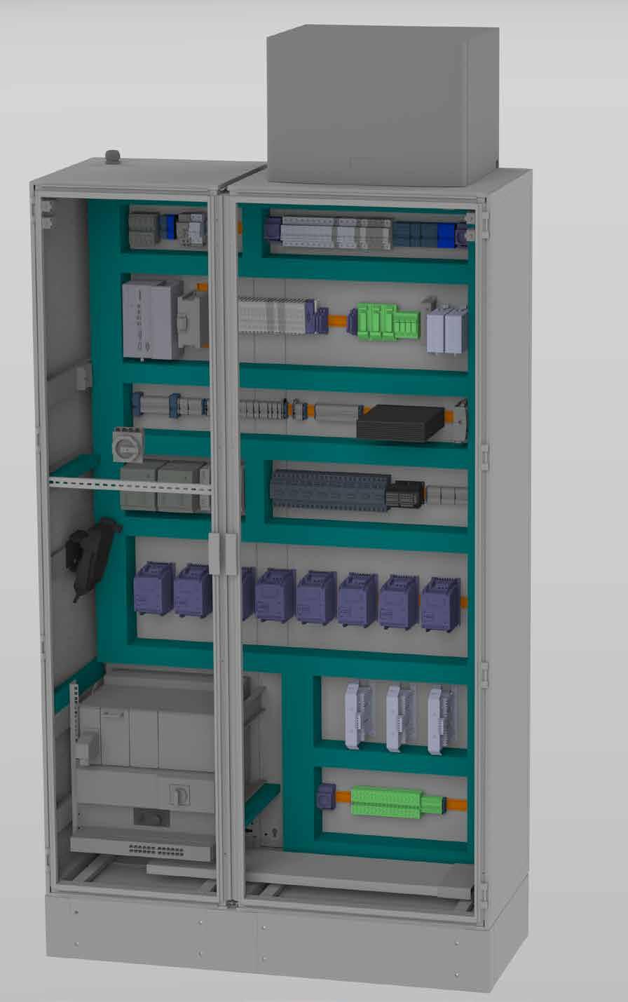 Ukázka zapojení dopravníků Elektro design Pohyb v automatizaci neznamená pouze správné připojení elektrických komponent.