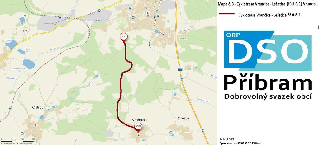 66, kde při sčítání vozidel byl v roce 2010 naměřeno 5 594 v časovém úseku 24 hodin. Tato část cyklotrasy se tímto jeví jako riziková z důvodu bezpečnosti cyklistů.