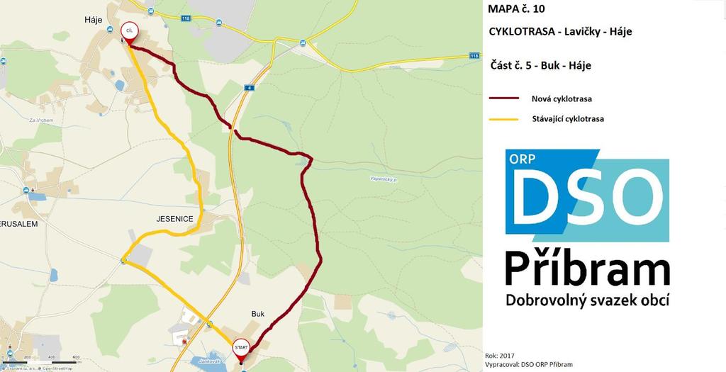 5. část Buk Háje 4,1 km, 21 min.